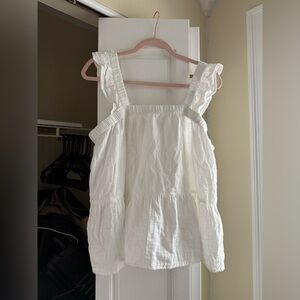 White Sleeveless Ruffle Top